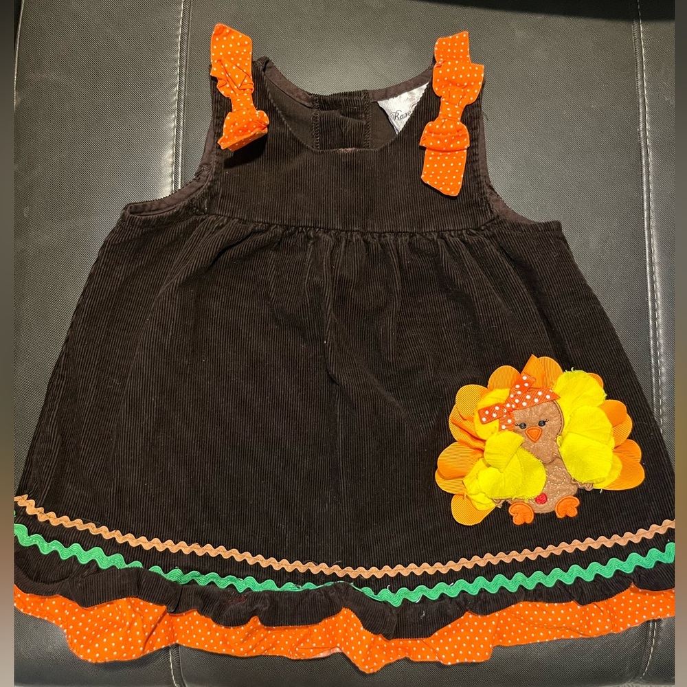 Free w/purchase from my closet - see description Brown Corduroy Dress w/ Turkey
